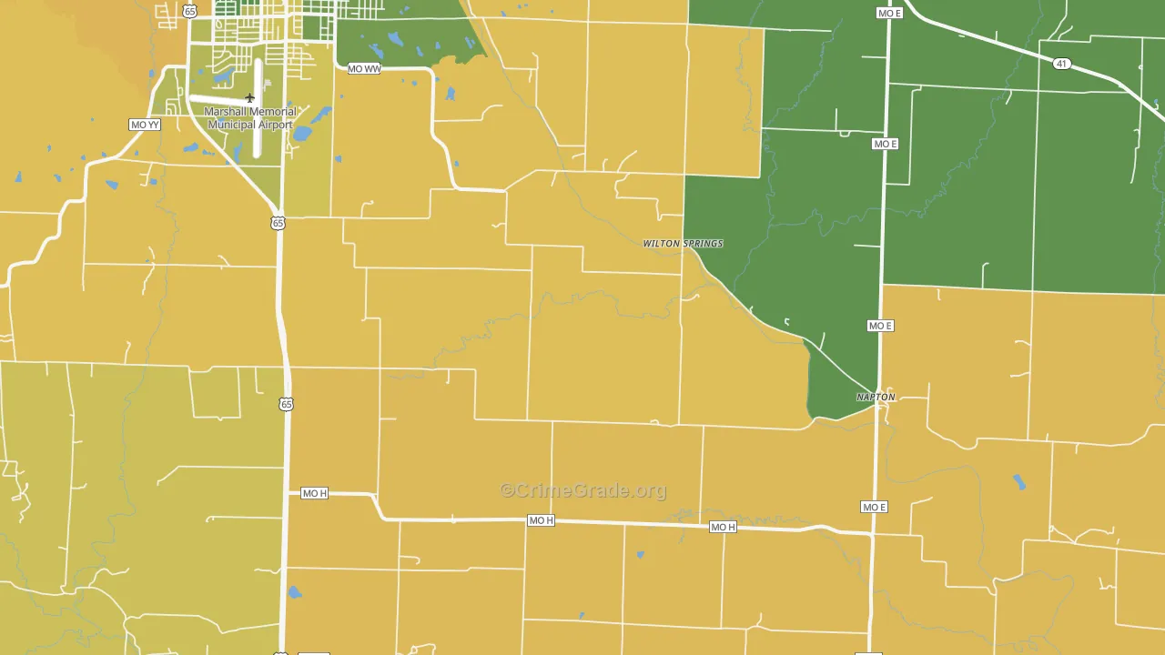 Napton, MO Map of Assault Rates