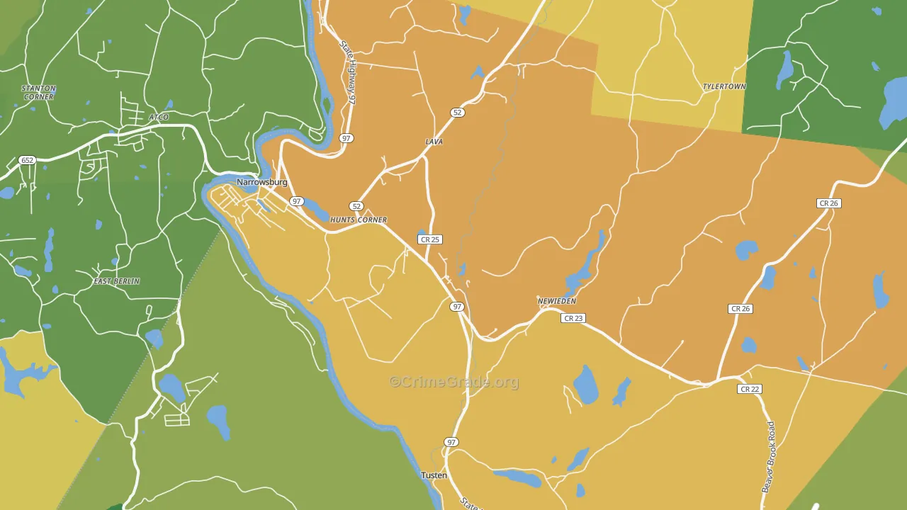 Narrowsburg, NY Map of Assault Rates