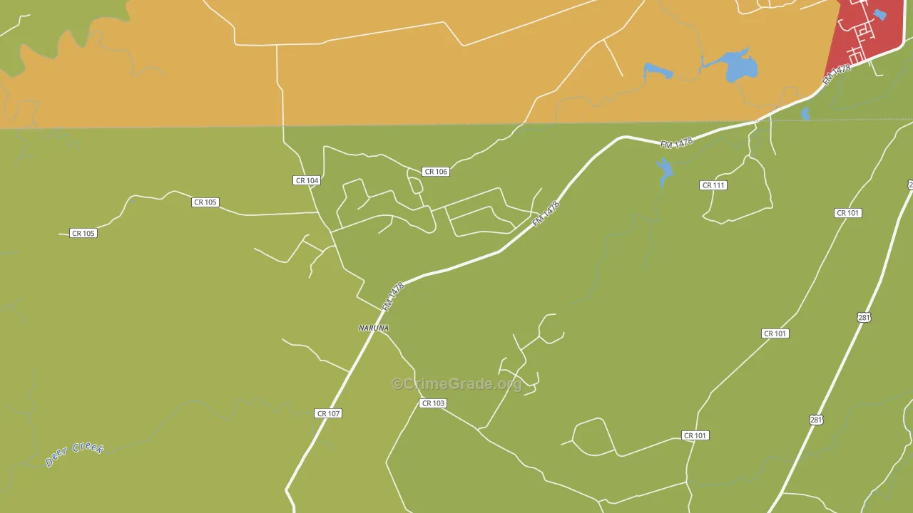 Naruna, TX Map of Assault Rates