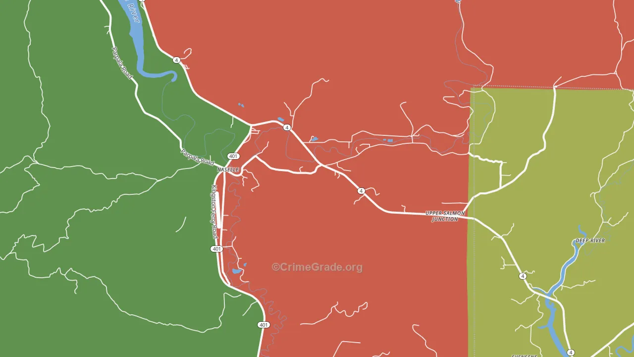 Naselle, WA Map of Assault Rates