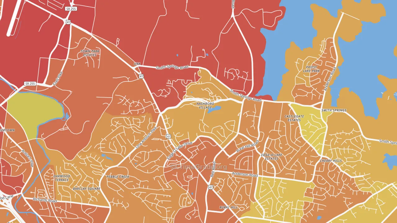 Nashboro Village, Nashville, TN Map of Assault Rates