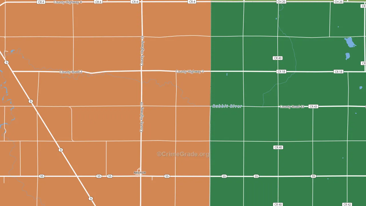 Nashua, MN Map of Assault Rates