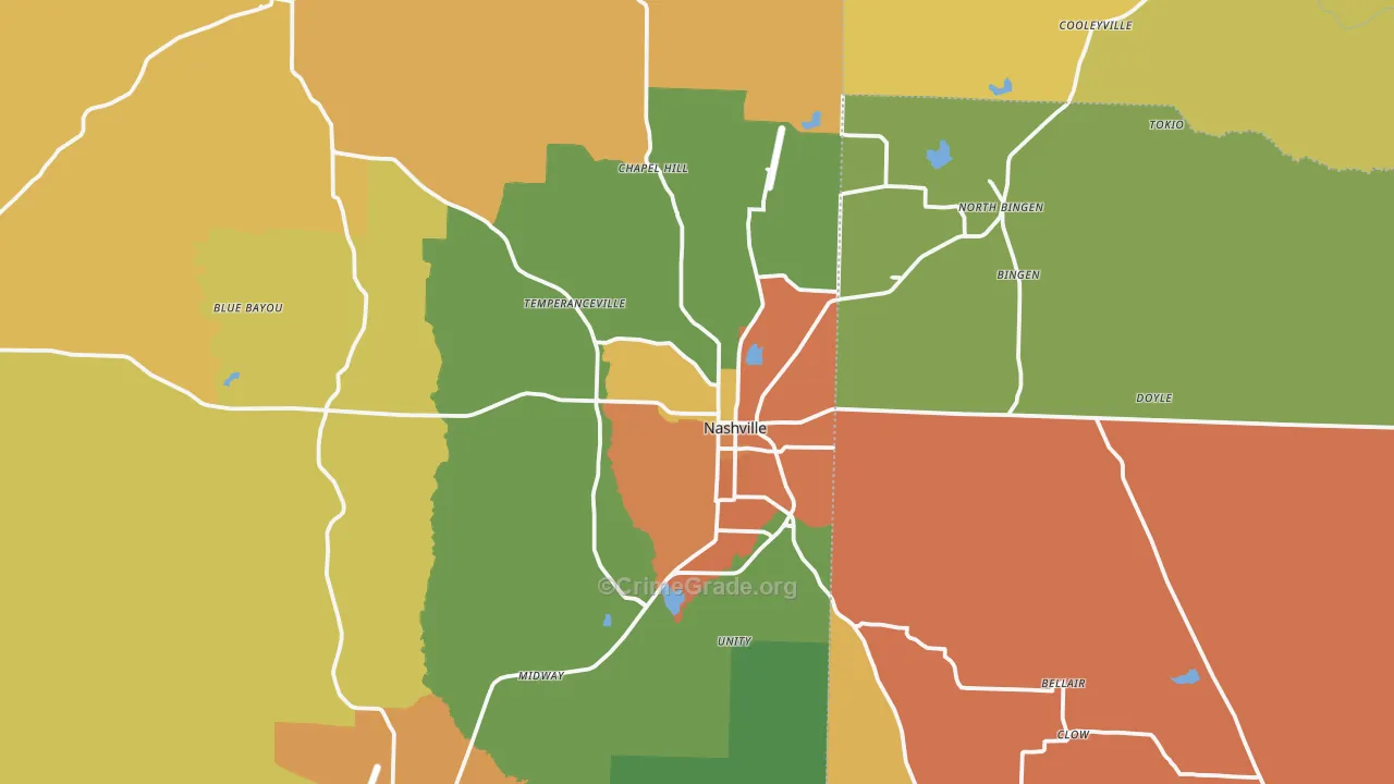 Nashville, AR Map of Assault Rates