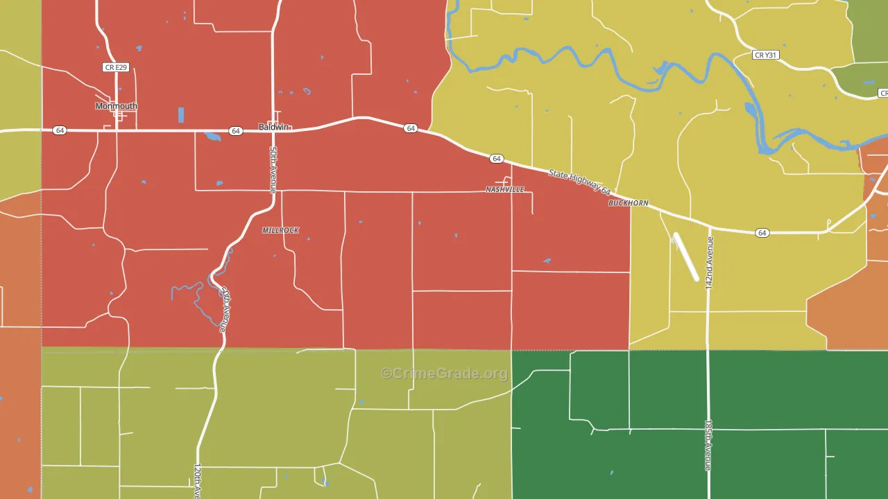 Nashville, IA Map of Assault Rates