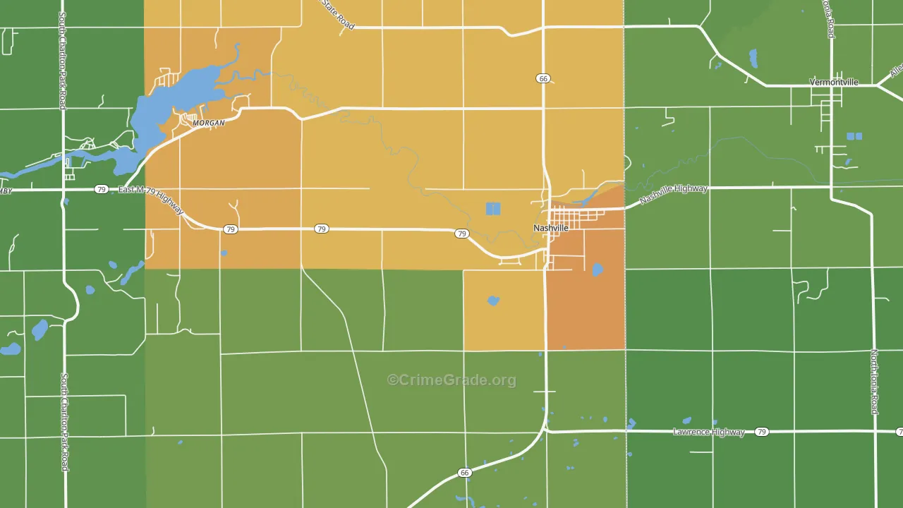 Nashville, MI Map of Assault Rates