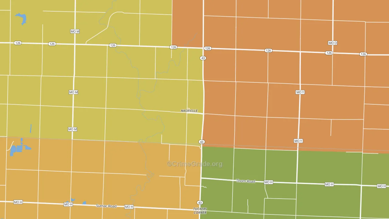 Nashville, MO Map of Assault Rates