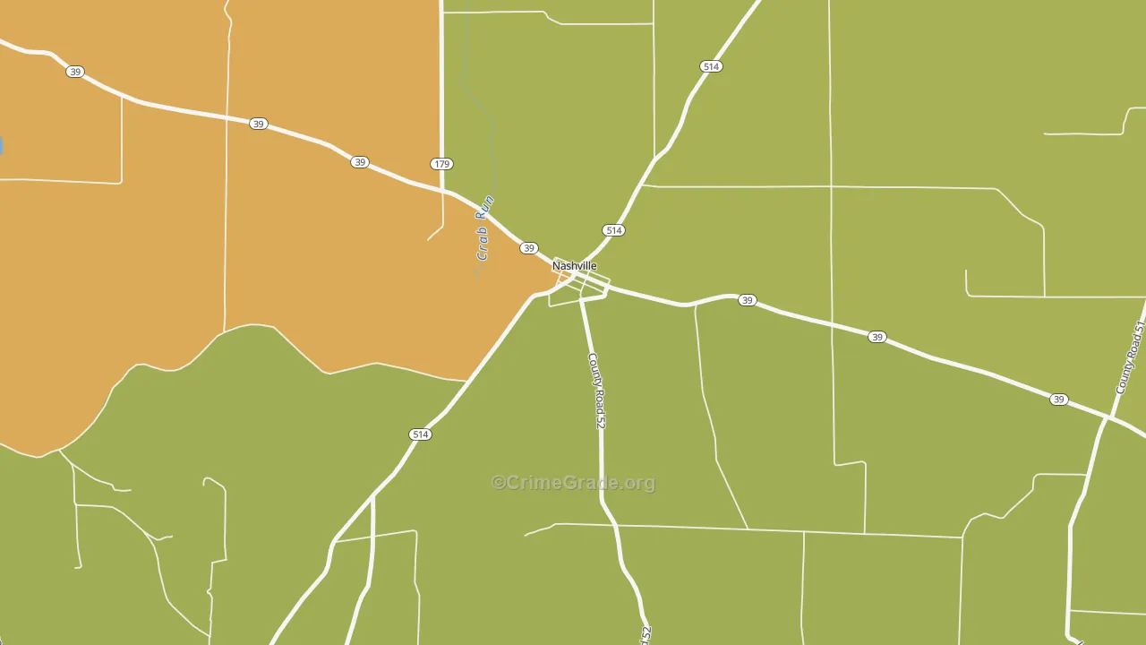Nashville, OH Map of Assault Rates