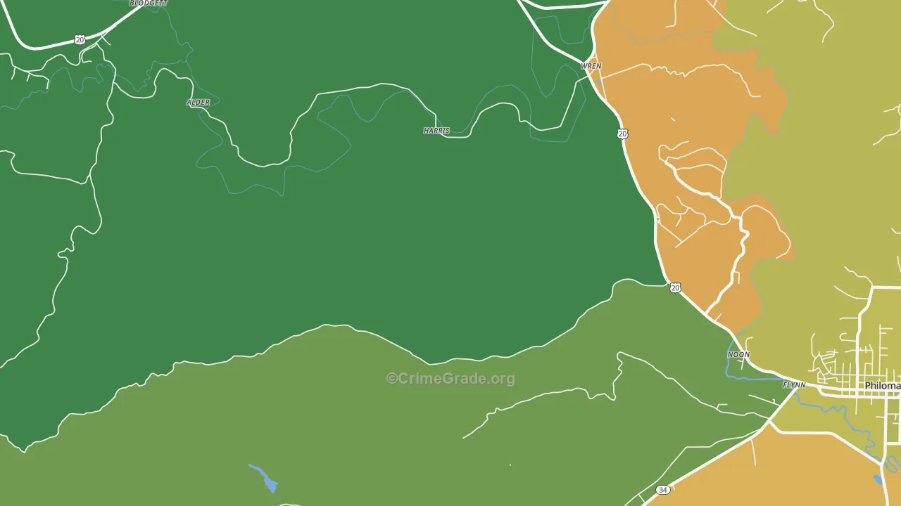Nashville, OR Map of Assault Rates