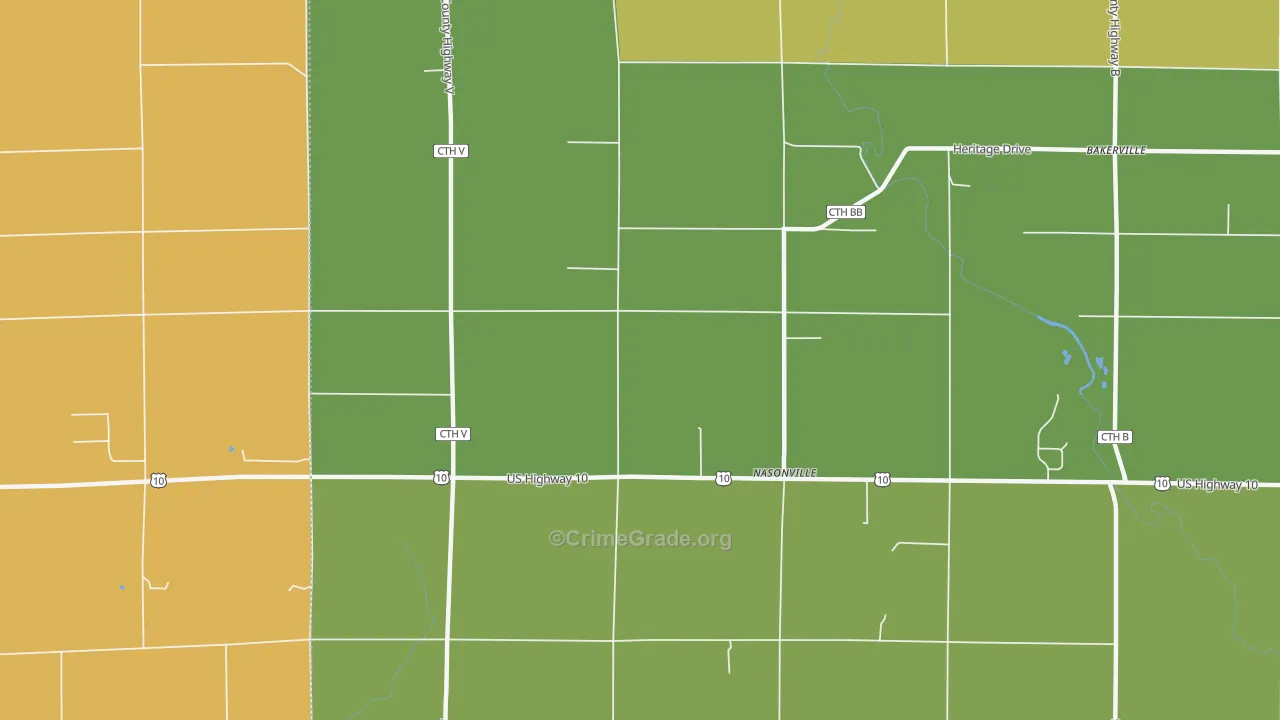 Nasonville, WI Map of Assault Rates