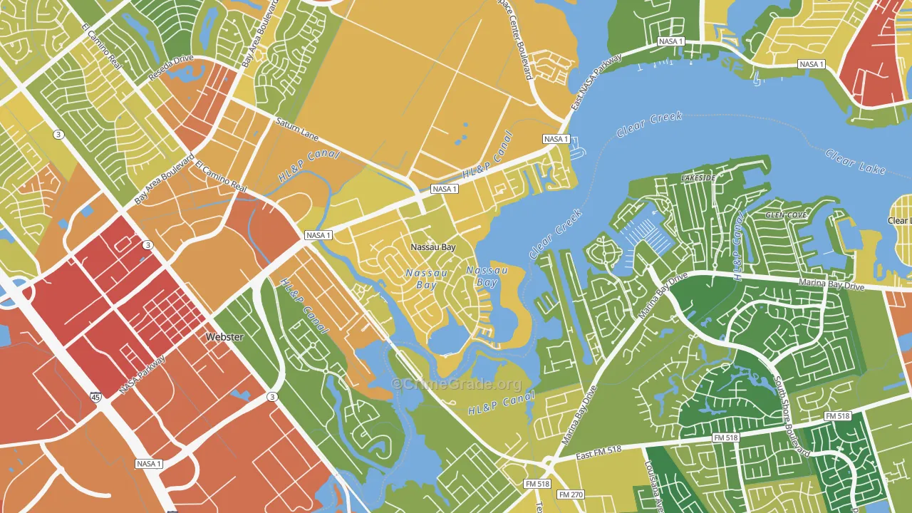 Nassau Bay, TX Map of Assault Rates