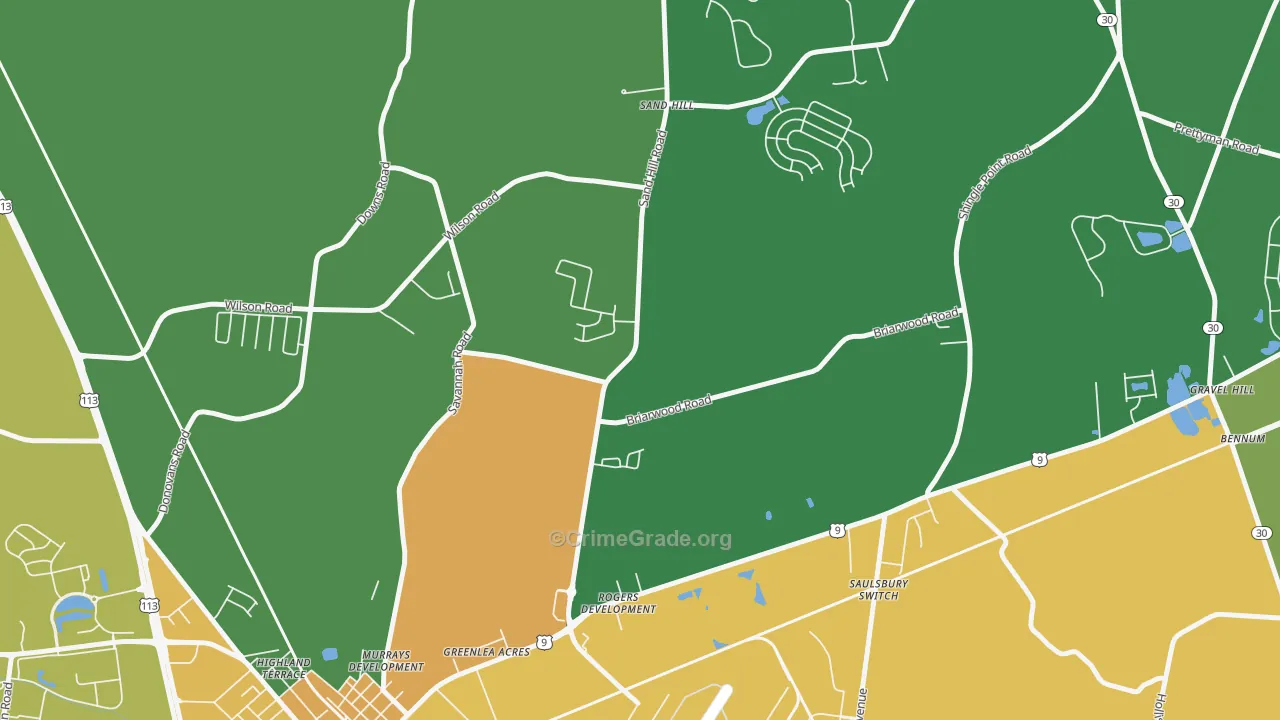 Nassau, DE Map of Assault Rates