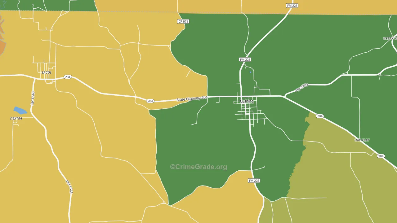 Nat, TX Map of Assault Rates