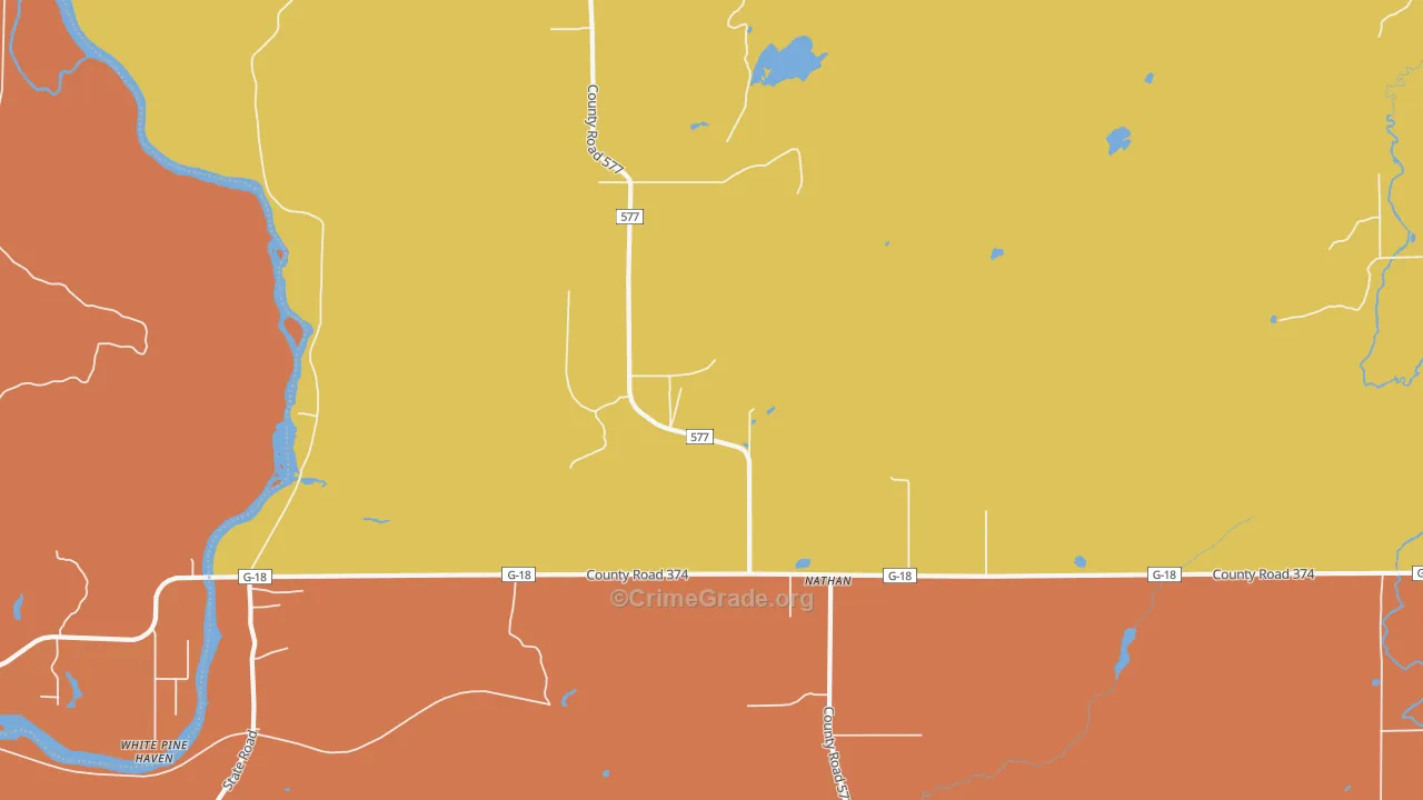 Nathan, MI Map of Assault Rates