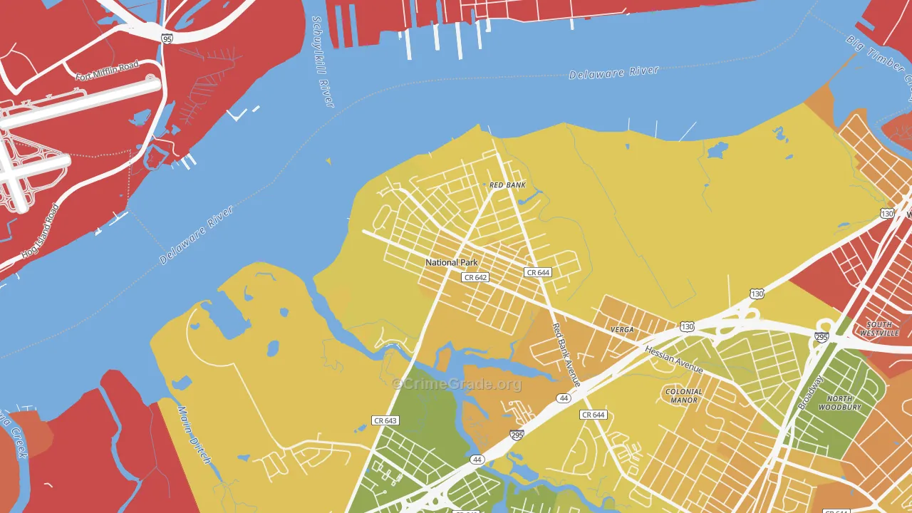 National Park, NJ Map of Assault Rates