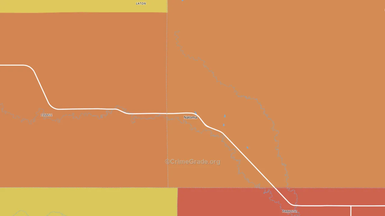 Natoma, KS Map of Assault Rates