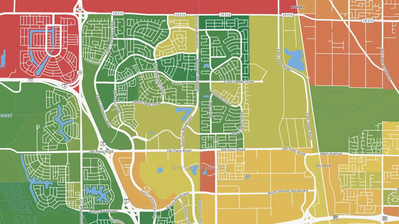 Natomas Park, Sacramento, CA Map of Assault Rates