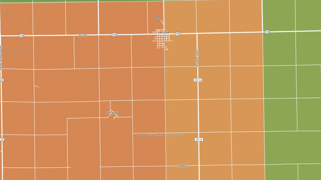 Natrona, IL Map of Assault Rates