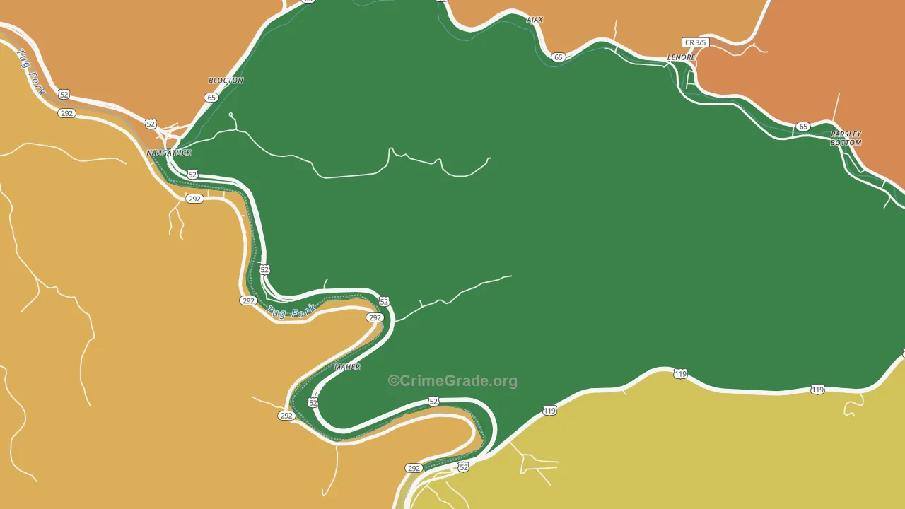 Naugatuck, WV Map of Assault Rates
