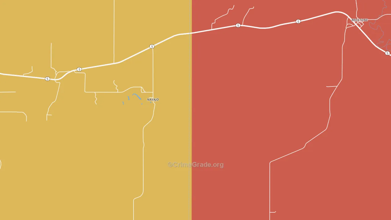 Navajo, MT Map of Assault Rates