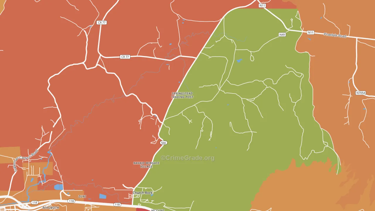 Navajo Wingate Village, NM Map of Assault Rates