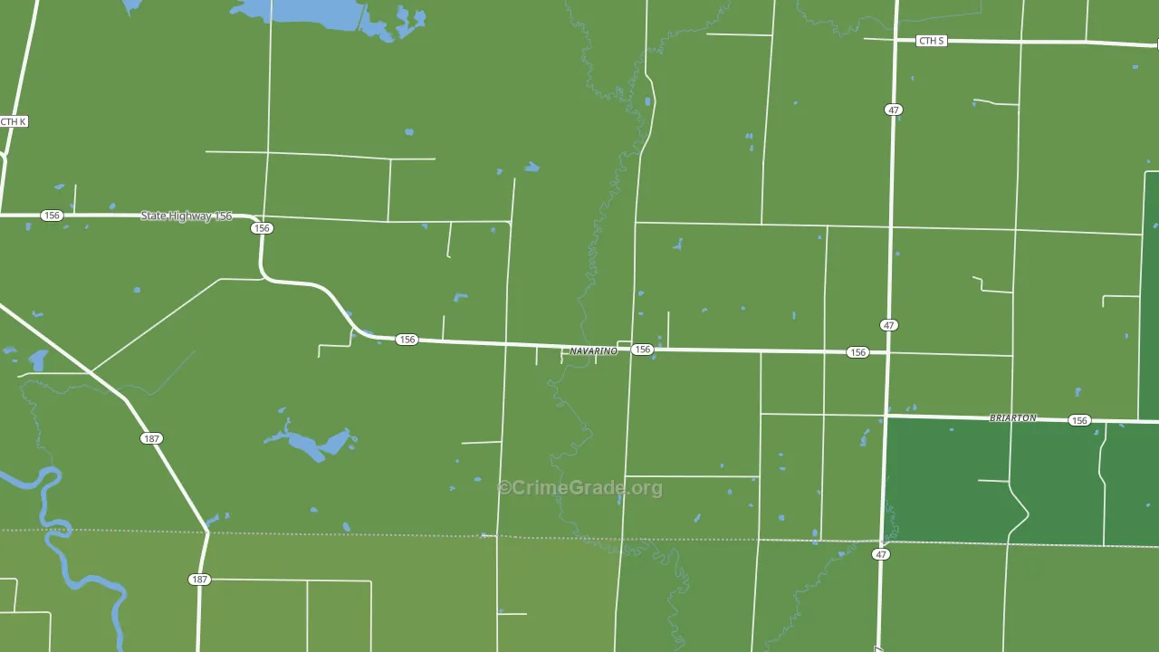 Navarino, WI Map of Assault Rates