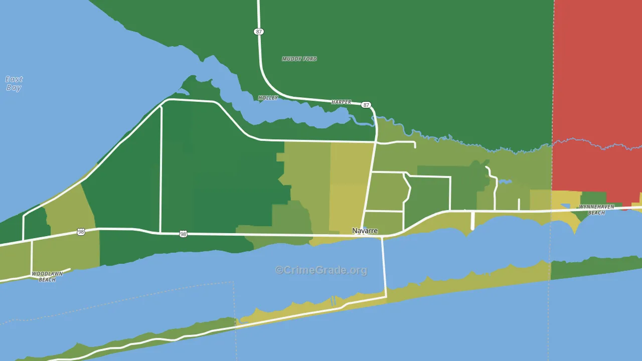 Navarre, FL Map of Assault Rates
