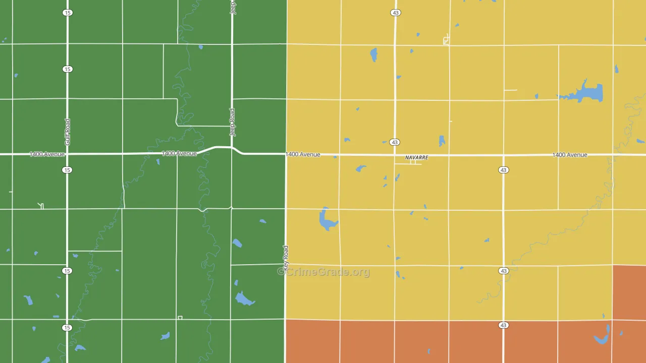 Navarre, KS Map of Assault Rates