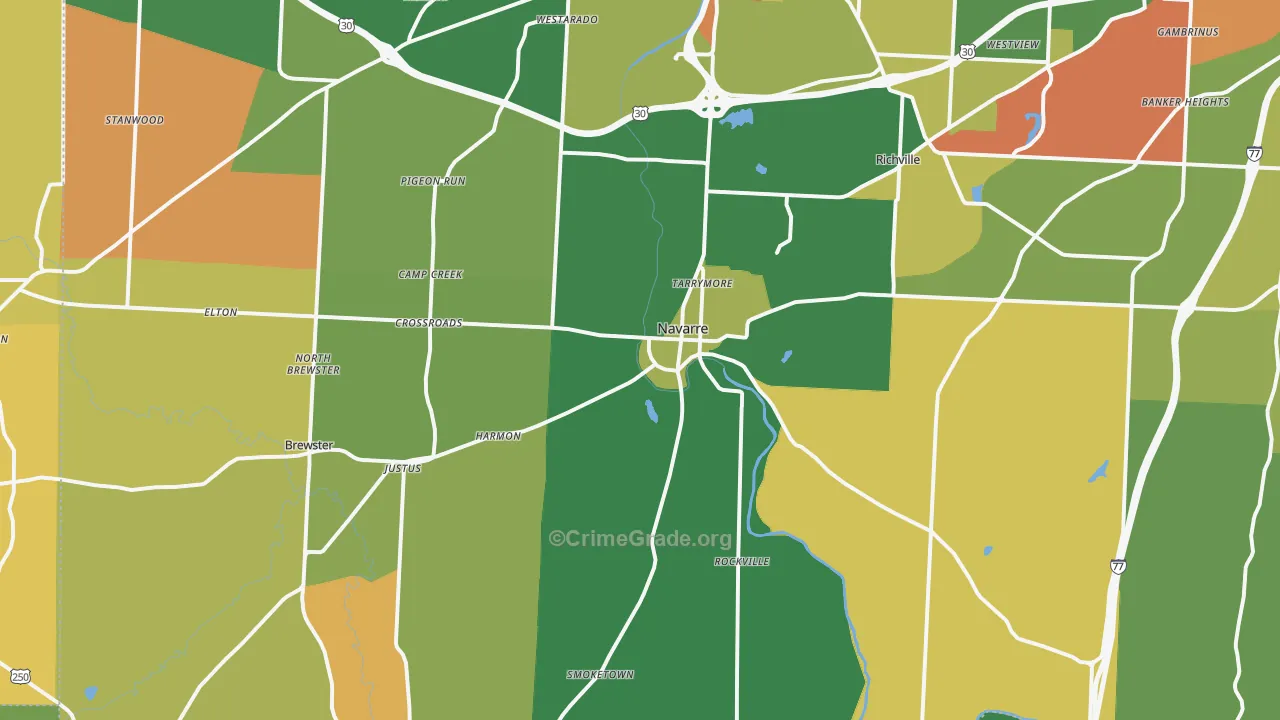 Navarre, OH Map of Assault Rates