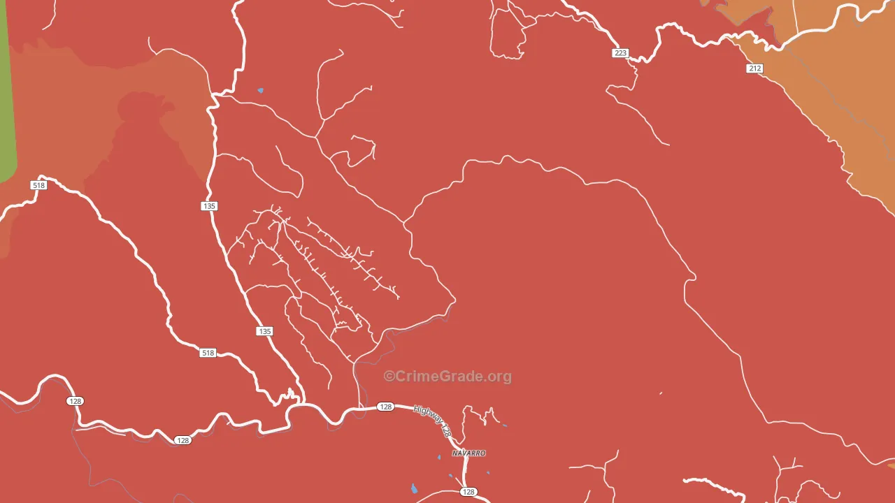 Navarro, CA Map of Assault Rates