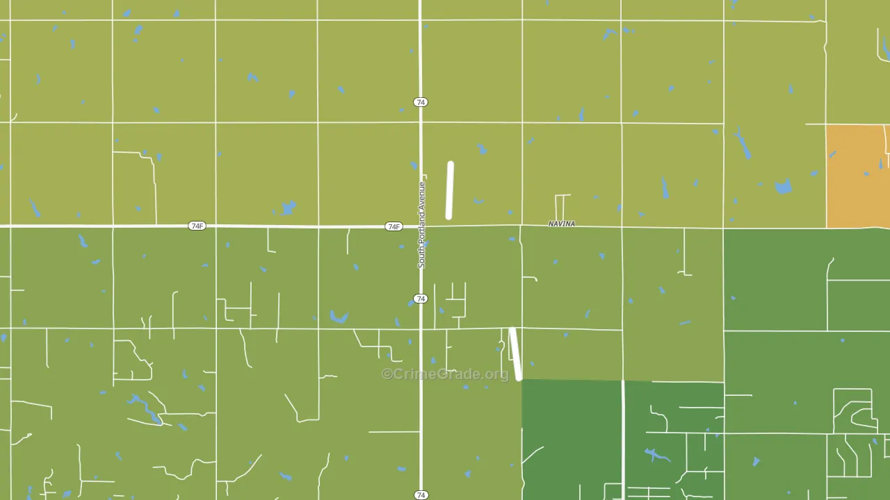 Navina, OK Map of Assault Rates