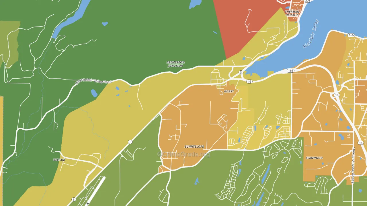 Navy Yard City, WA Map of Assault Rates