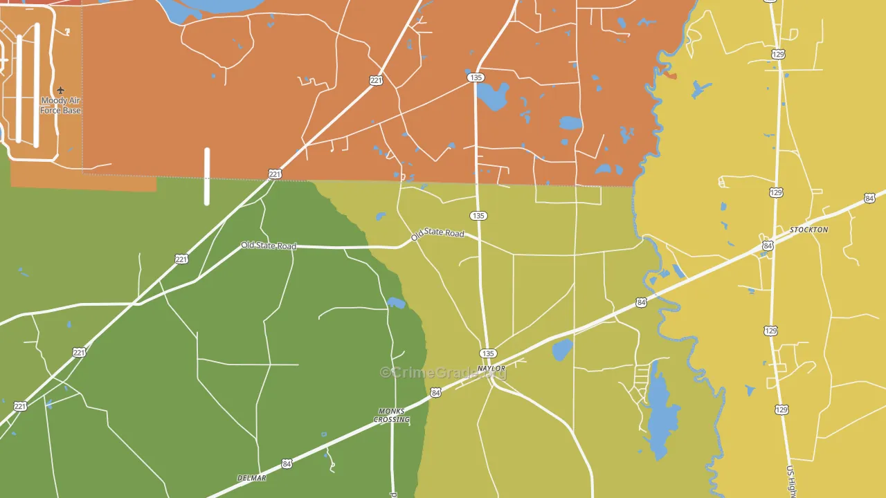 Naylor, GA Map of Assault Rates
