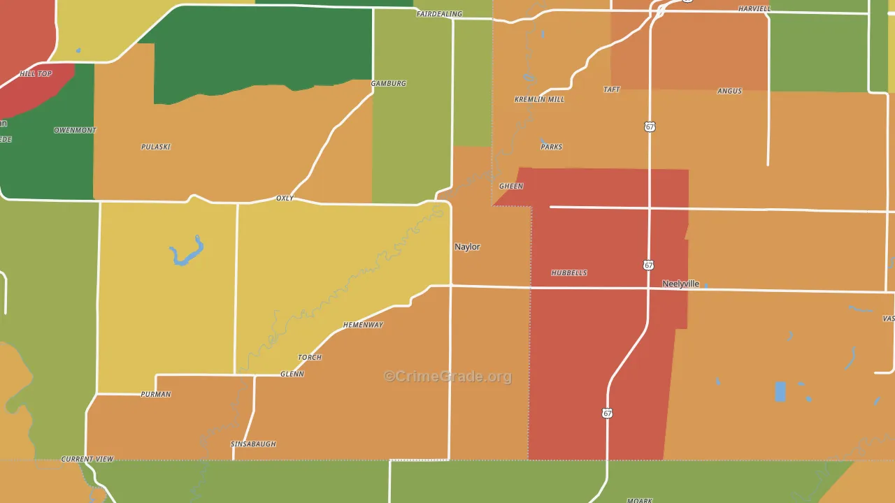 Naylor, MO Map of Assault Rates
