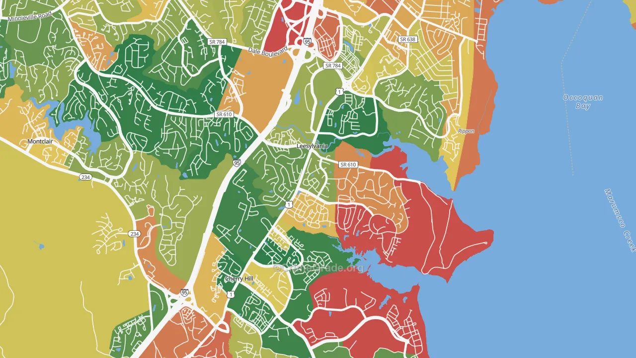 Neabsco, VA Map of Assault Rates