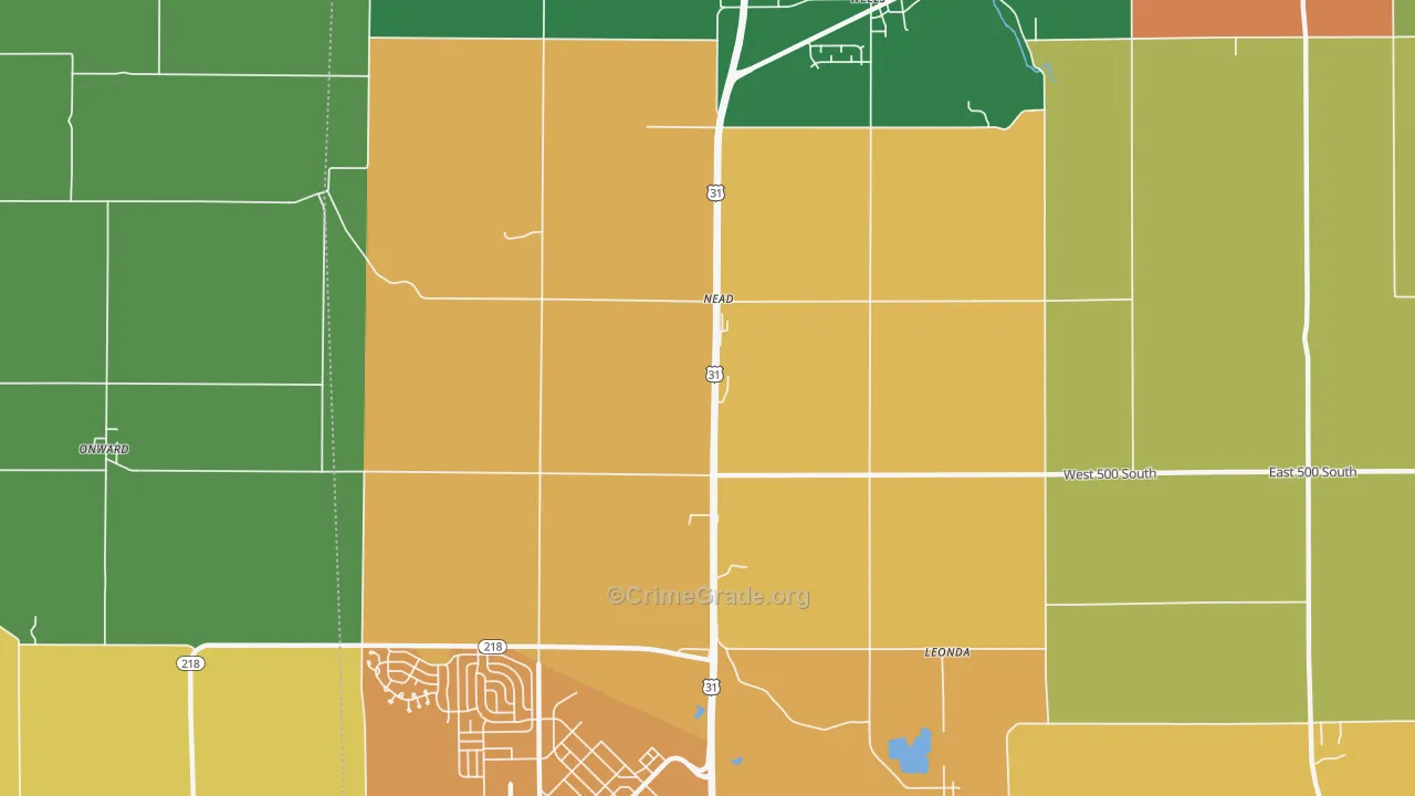 Nead, IN Map of Assault Rates