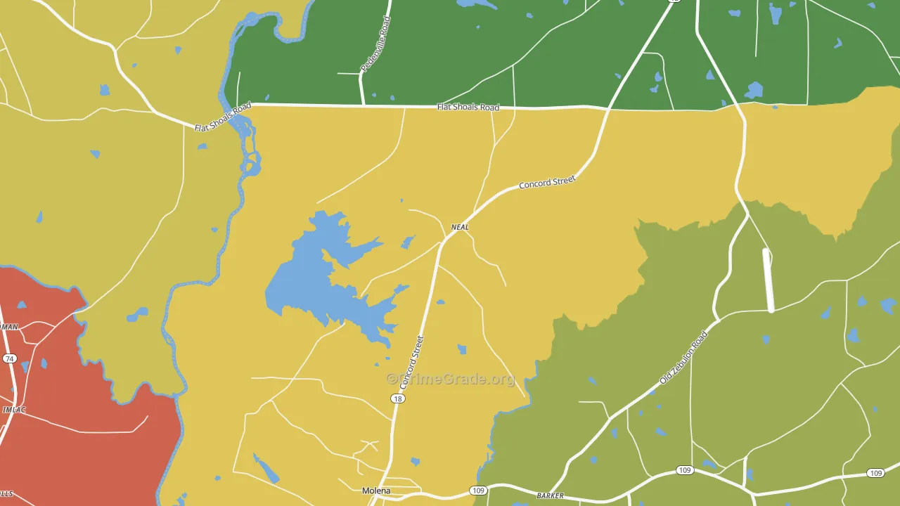 Neal, GA Map of Assault Rates