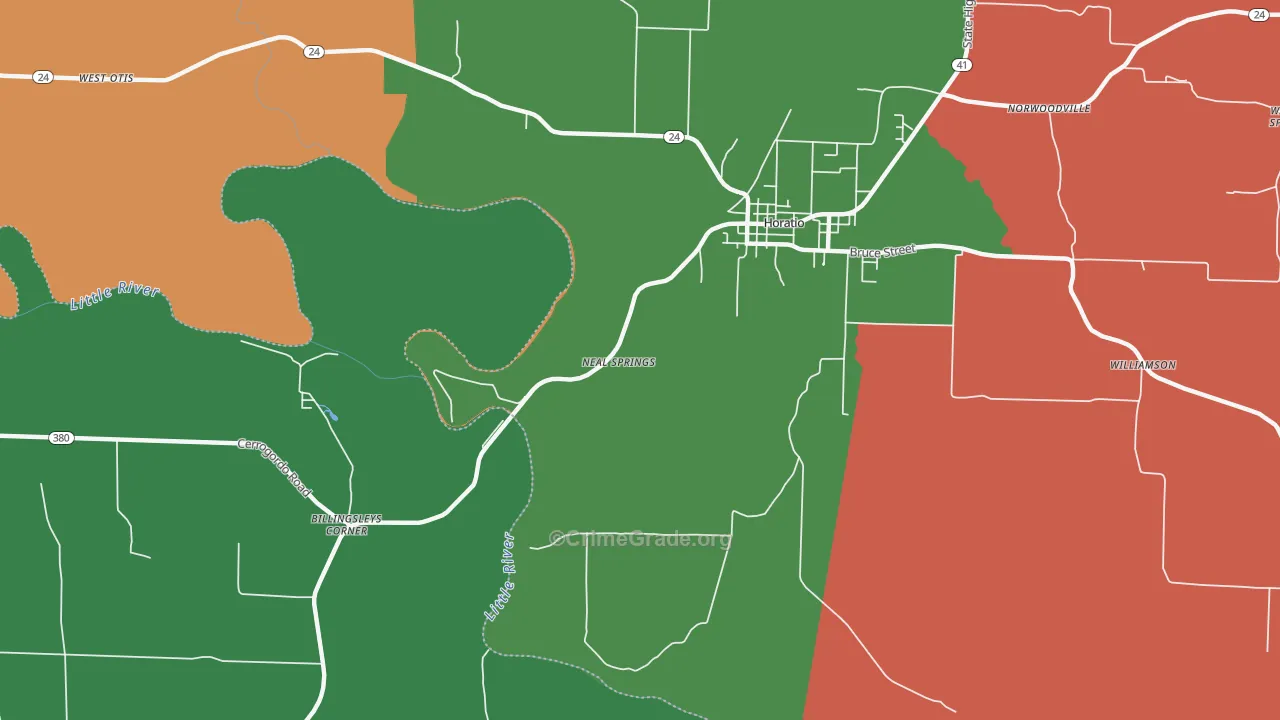 Neal Springs, AR Map of Assault Rates