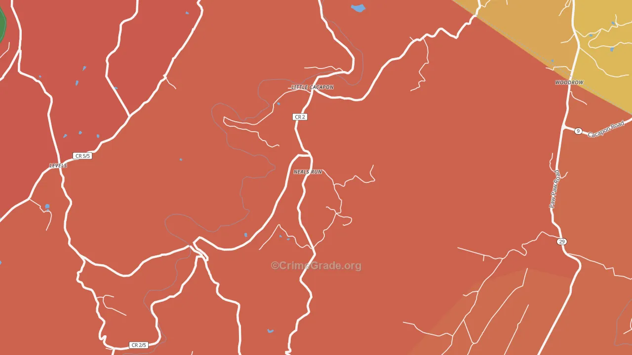Neals Run, WV Map of Assault Rates