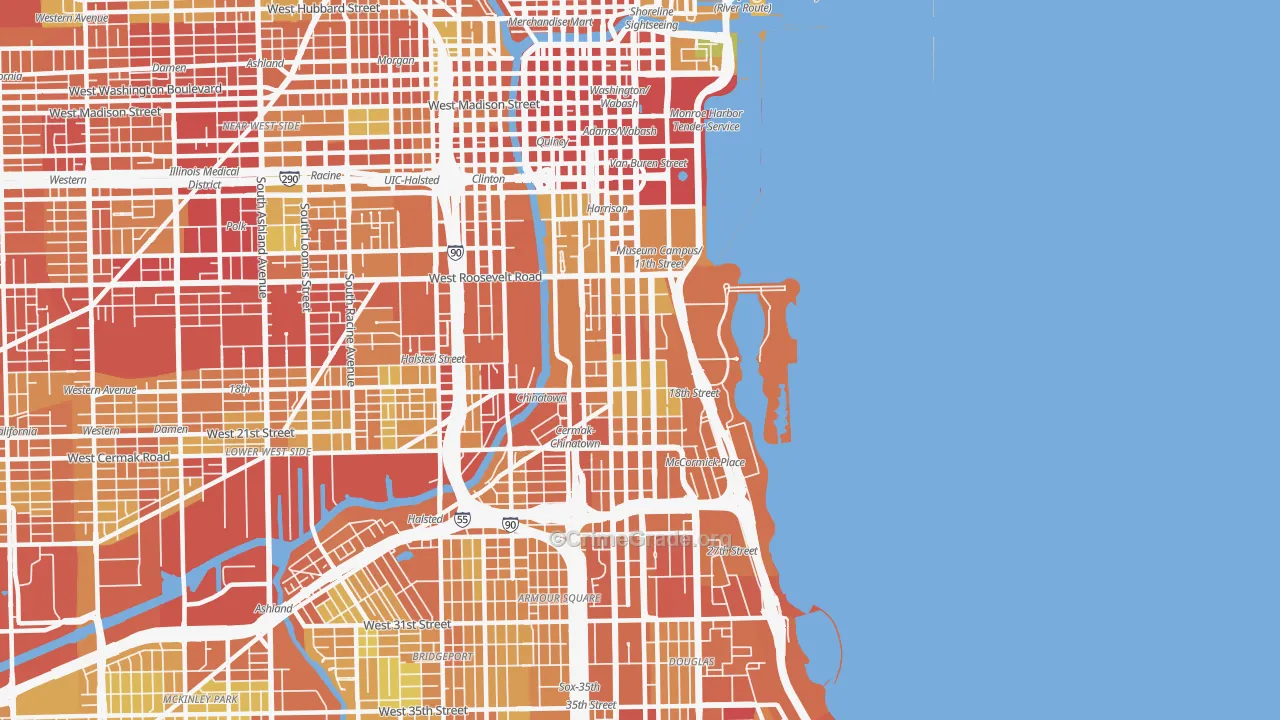 Near South Side, Chicago, IL Map of Assault Rates