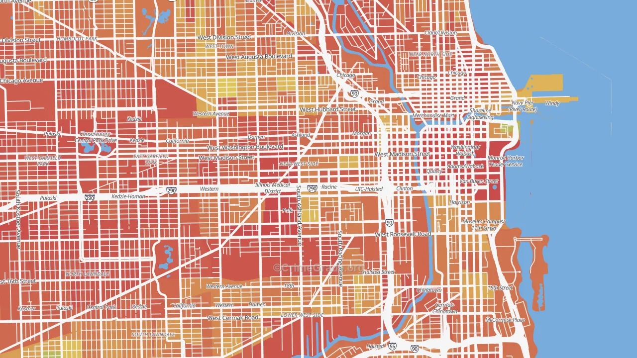 Near West Side, Chicago, IL Map of Assault Rates