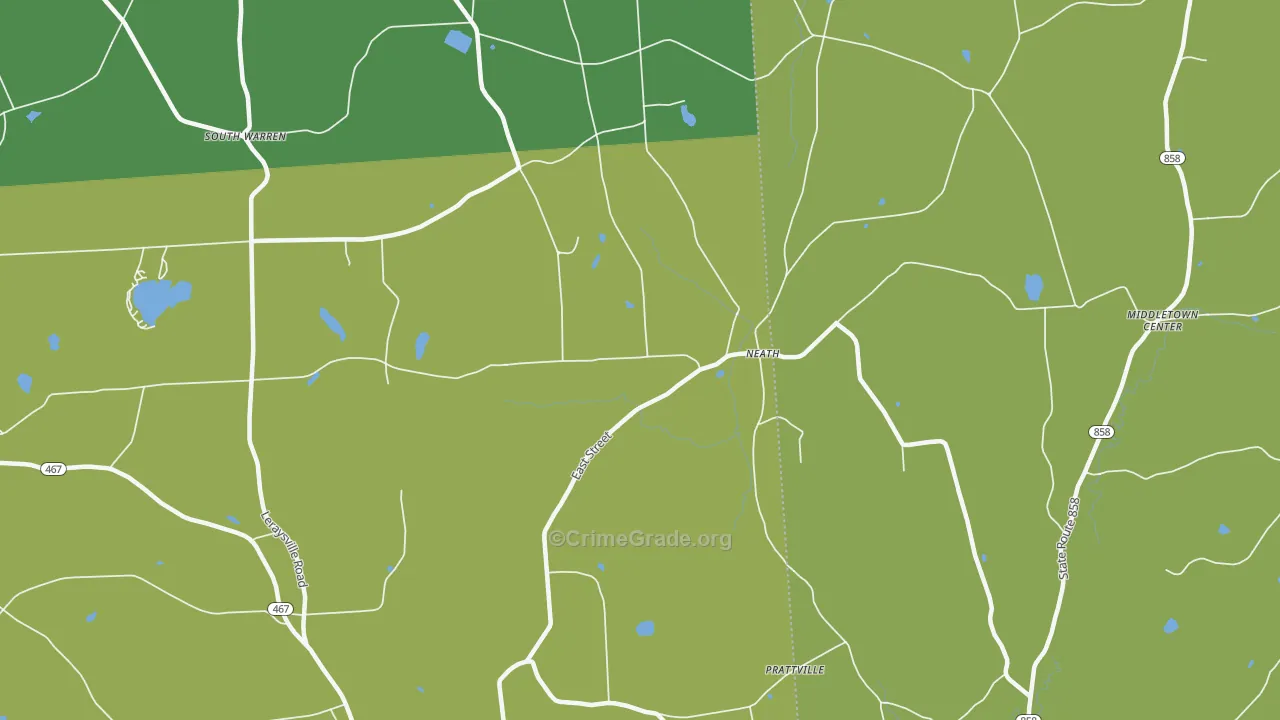 Neath, PA Map of Assault Rates