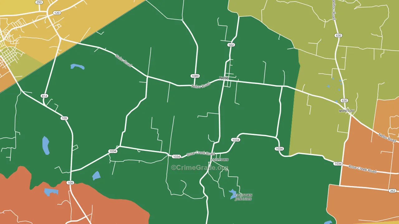 Nebo, KY Map of Assault Rates