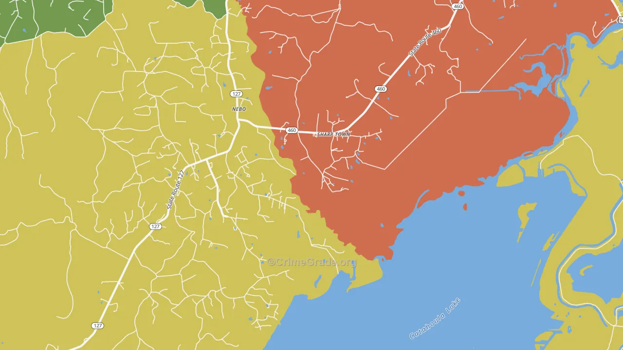 Nebo, LA Map of Assault Rates