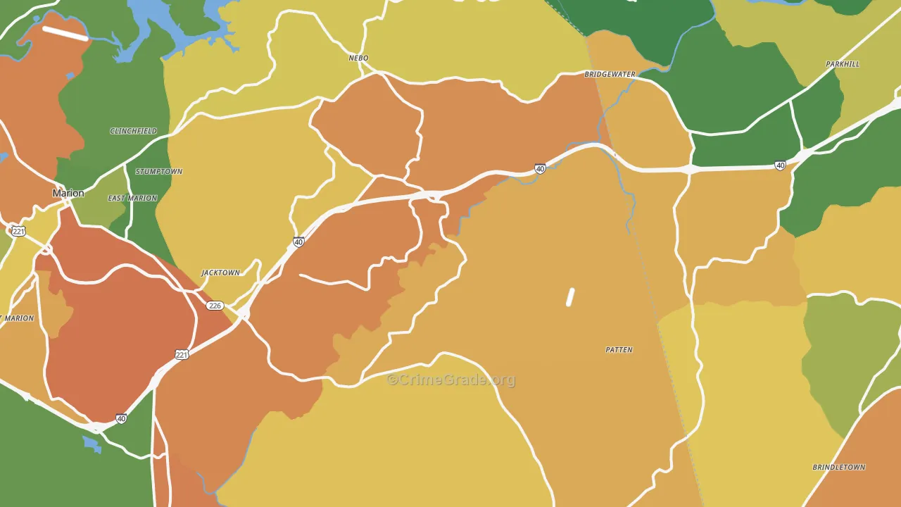 Nebo, NC Map of Assault Rates