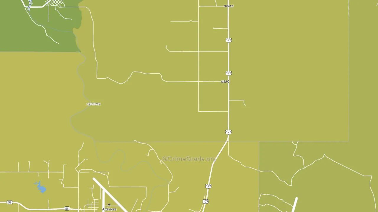 Nebo, OK Map of Assault Rates