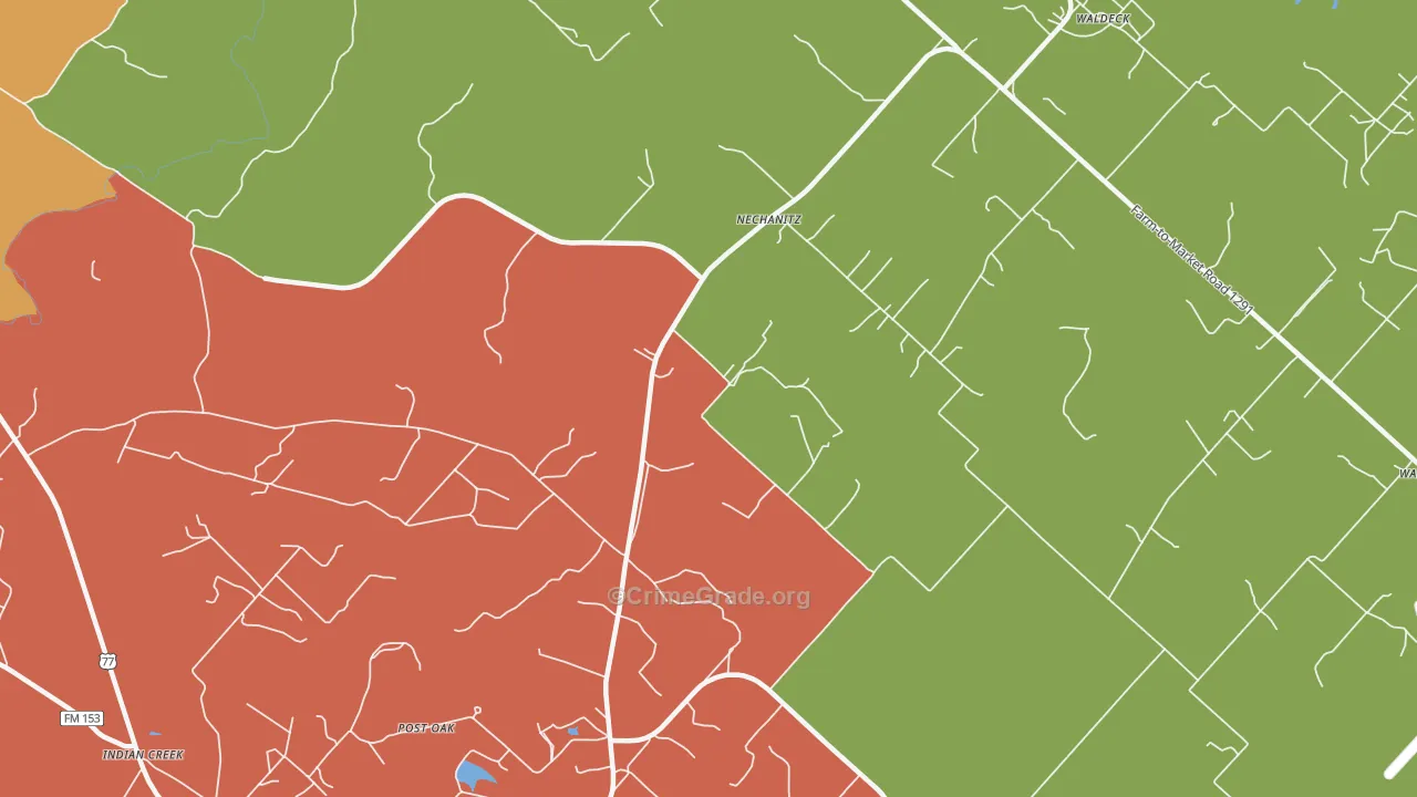 Nechanitz, TX Map of Assault Rates