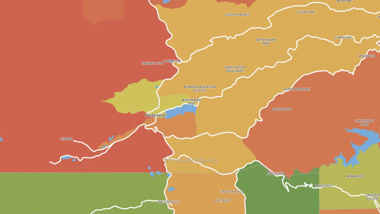 Nederland, CO Map of Assault Rates