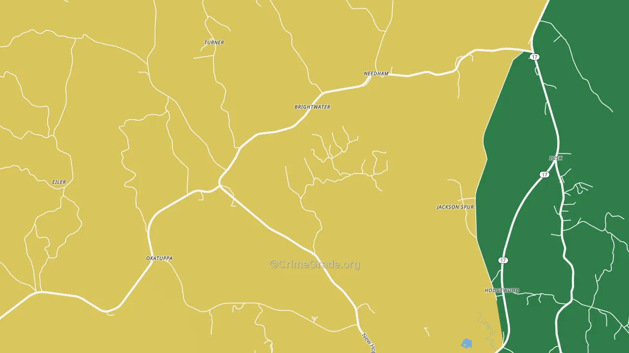 Needham, AL Map of Assault Rates