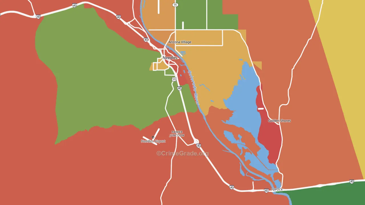 Needles, CA Map of Assault Rates