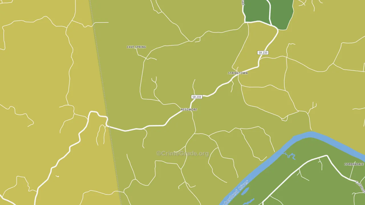 Needmore, TN Map of Assault Rates